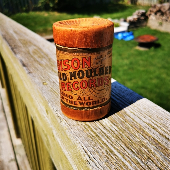 Antique Thomas Edison Gold Moulded Records Cardboard Container - Picture 3 of 16